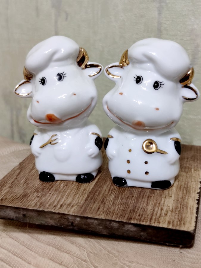 Набор для специй КОРОВЫ-ПОВАРЯТА керамика 2 предмета