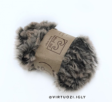 Пряжа Fancy fur (Фанси фе), цвет 1042 черно-бежевый