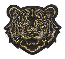 ТЕРМОАППЛИКАЦИЯ "ТИГР" черно-золотой Marbet 45х50мм
