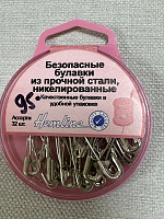 Безопасные булавки , в пластиковом круглом контейнере 32шт  ш10