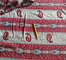 Штапель серо-красные полосы (цена за 1см)