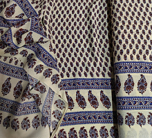 Штапель бело-синий (цена за 1см)