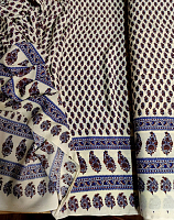 Штапель бело-синий (цена за 1см)