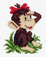 Канва с рисунком 16х20см Матренин посад, "Обезьянка Чита"