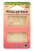 Иглы ручные для вышивания с закругленны кончиком № 28, 5 шт