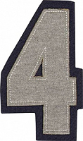 Термоаппликация цифра "4"  большая серая