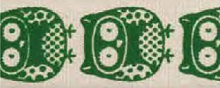 Лента хлопковая на картонной катушке "Совы" цвет зеленый, 5 м