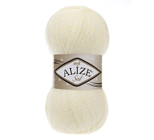 Пряжа Ализе  Шал Симли (Sal Simli) 001 - кремовый