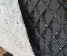 Подкладочная ткань термостежка черная, п/э, ш.150см