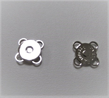 Кнопка магнитная пришивная серебро, 11 мм