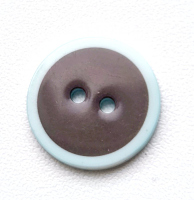 Пуговица 18мм какао с мятным ободком ОК1