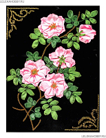 Набор для вышивания лентами ИСКУСНИЦА Ветка Шиповника, 21*26см, с бисером