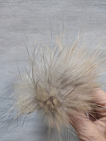 Помпон бежевый 20см из меха енот