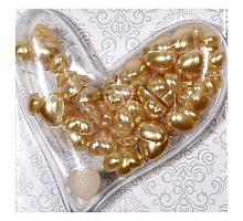 Сердечки жемчужные Золотые 6 мм и 8 мм, 60 шт ш24