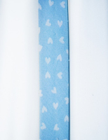 Косая бейка декоративная сердечки 18 мм цвет голубой MATSA 3313/18/2