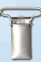 Зажим для подтяжек металлический 25 мм, серебро