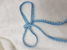 тесьма декоративная с мелкими помпонами голубая