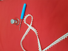 Кружево хлопковое узкое светло-бежевое