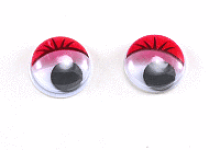 Глаза круглые красные с бегающими зрачками диам. 12 мм 10 пар С1п