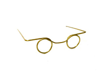 Очки без стекла металлические золото 2 шт в упак.