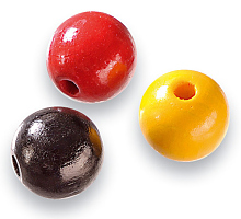 БУСИНЫ ДЕРЕВЯННЫЕ, 4 ММ разноцветные красно-черно-бежевые 155шт ш29