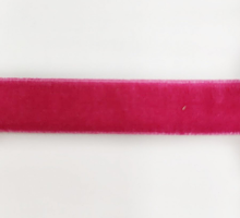 Лента бархатная 12 мм, ярко-розовый