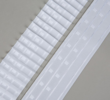 Тесьма шторная белая шир.9.8см, усадка 1:2.0