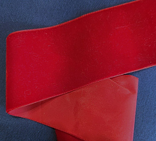 Лента бархатная 72 мм, красный (цена за 1м)