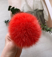 Помпон из меха песца арбуз 10см