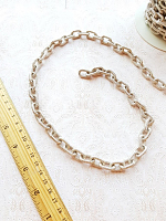 Цепь декоративная с гравировкой серебро, звено 18х12 мм.