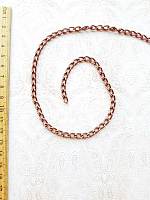 Цепь декоративная медная, звено 9х5 мм.