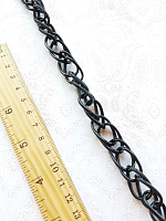 Цепь декоративная двойная черная(цена за 1см), звено 24х15 мм.