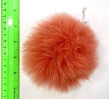Помпон коралловый 14см из меха песца