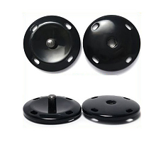 Кнопка пластиковая пришивная черная, 21мм. Ш4