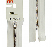 Молния RIRI ТОП-СТАР металл неразъемная, 3 мм, 18 см, тип подвески TROPF, цвет цепи Ni, цвет 2111 светло-бежевый