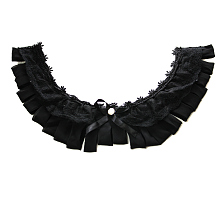 Мысик с атласными лентами черный, 26 х 23 см