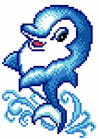 Канва с рисунком 16х20см Матренин посад, "Дельфинчик"