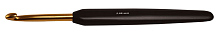 Крючок для вязания с эргономичной ручкой "Basix Aluminum" 4мм, алюминий, золотистый/черный