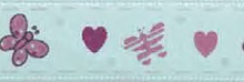 Лента репсовая на картонной катушке "Бабочки и сердечки", 5 м