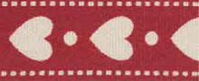 Лента хлопковая на картонной катушке "Сердечки", 5 м