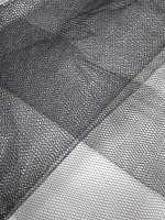 Фатин черный мелкий блестящий(50см)