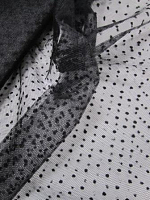 Фатин черный плотный в горошек (50см)