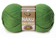 Пряжа Nako Pure Wool (Пур вул), цвет 5300 зеленый