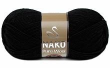 Пряжа Nako Pure Wool (Пур вул), цвет 217 черный