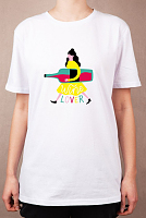 Раскраска на футболке "Девушка с настроением"