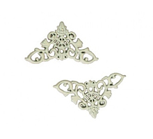 Декоративный элемент Уголки для альбомов кружевные кремовые, 2 шт