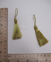 Кисть металлизированная, цвет золото, 10 см