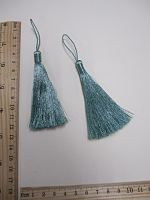 Кисть металлизированная, цвет голубой, 13 см