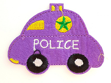 Термоаппликация машинка "POLICE" фиолетовая, 7.8 х 6 см