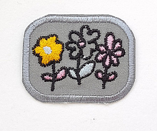 Термоаппликация цветочки, 3 х 4 см